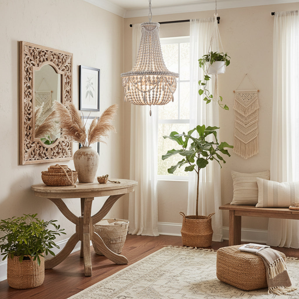 Yarara Wood Bead Chandelier