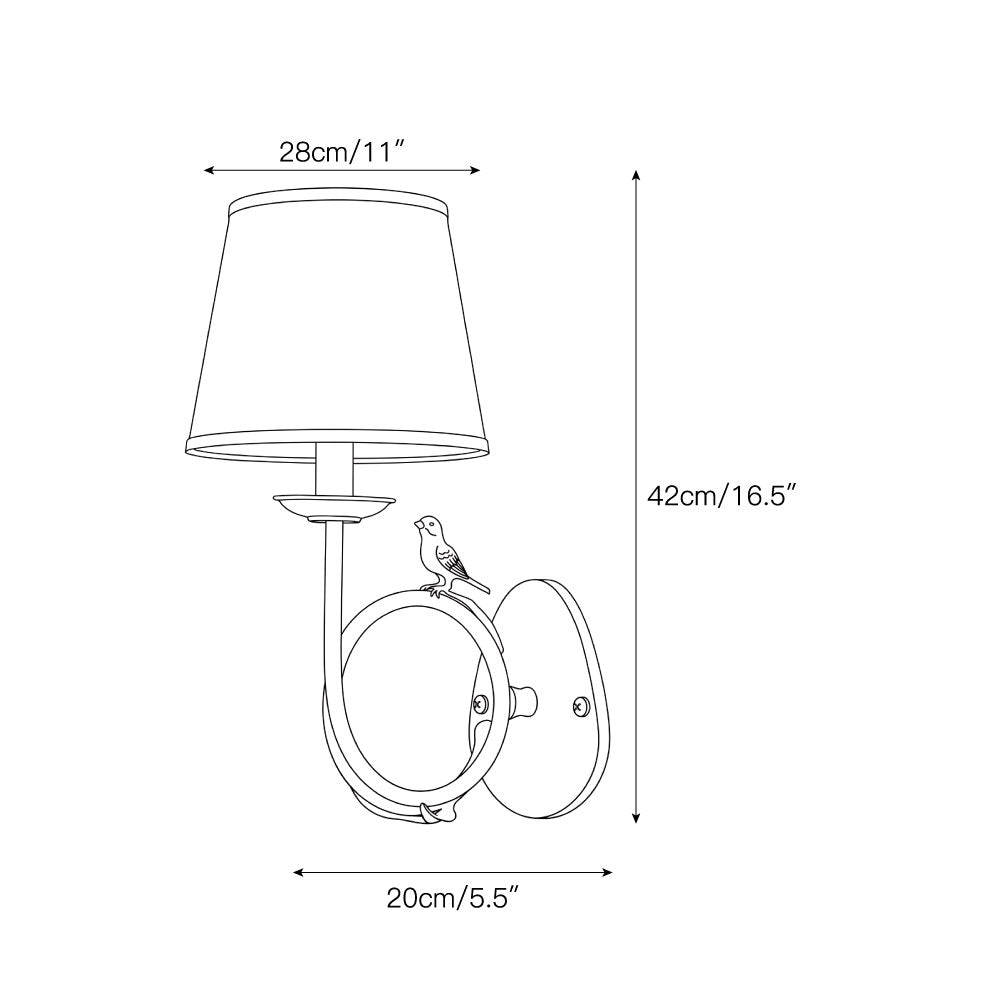 Bird Fabric Wall Sconce