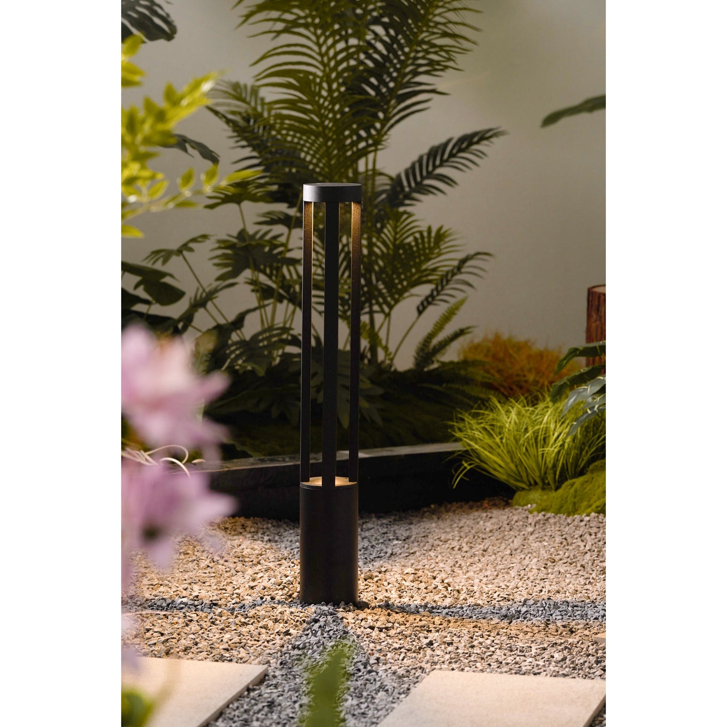 Black Cylindrical Garden Outdoor Light