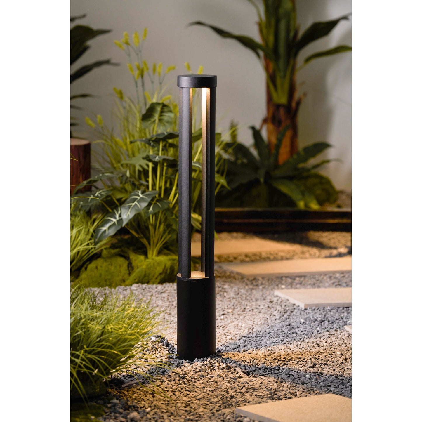 Black Cylindrical Garden Outdoor Light