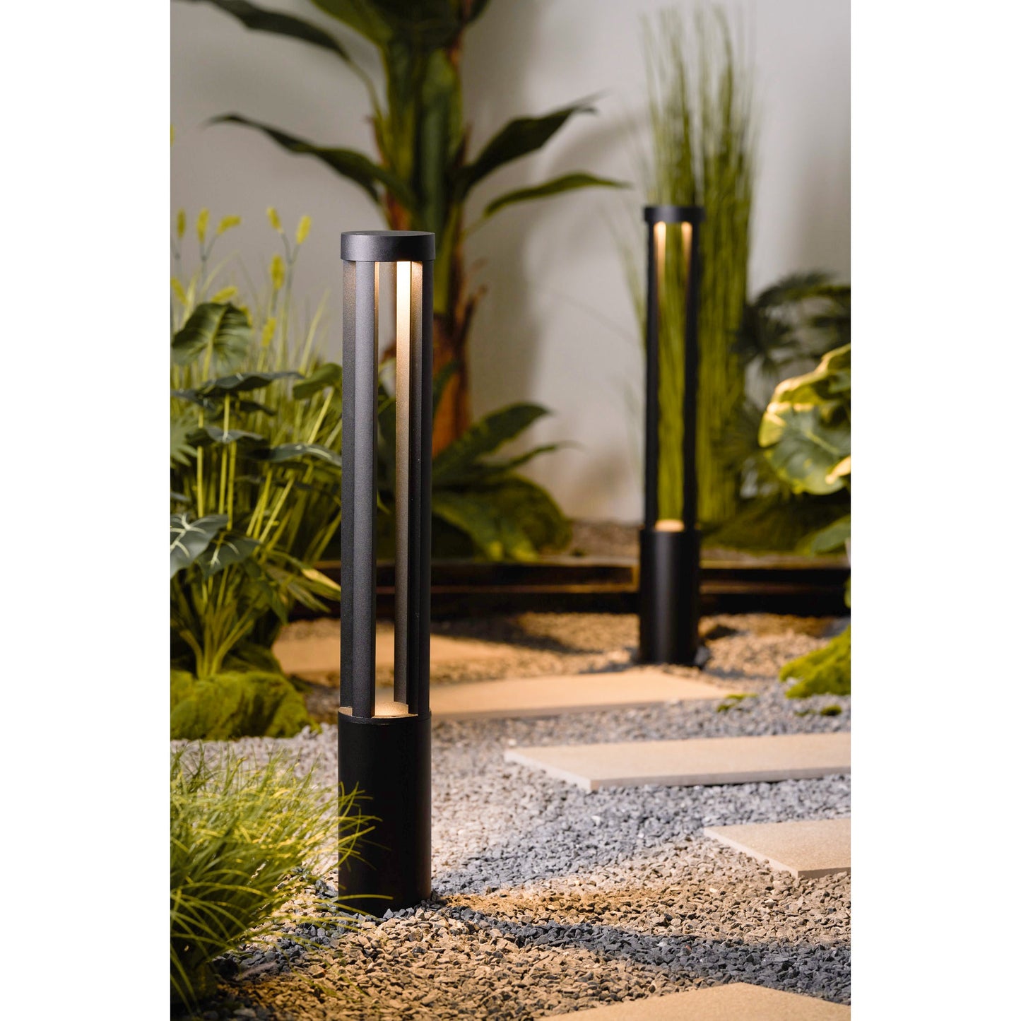 Black Cylindrical Garden Outdoor Light