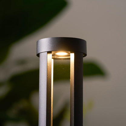 Black Cylindrical Garden Outdoor Light