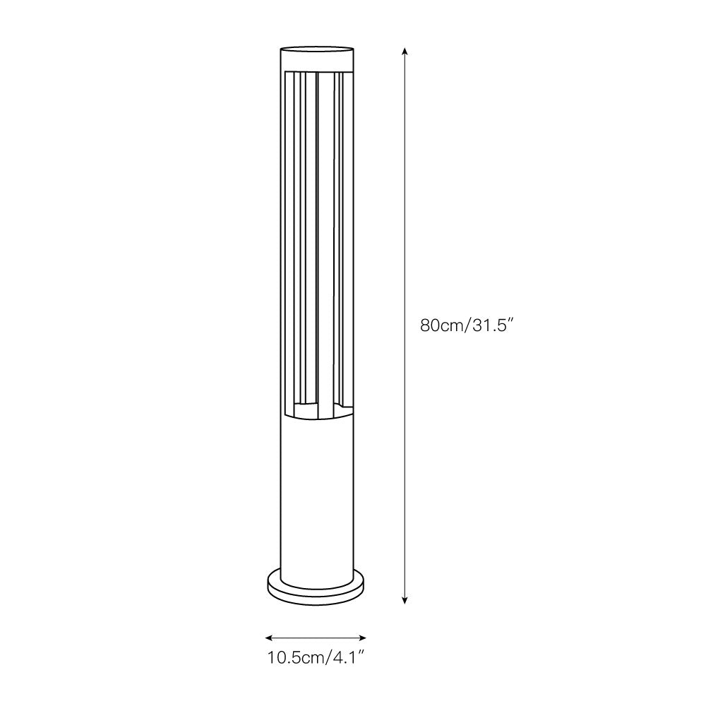 Black Cylindrical Garden Outdoor Light