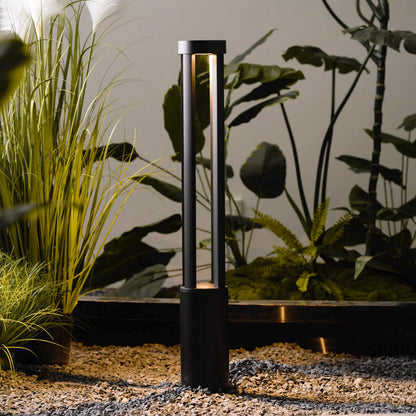 Black Cylindrical Garden Outdoor Light