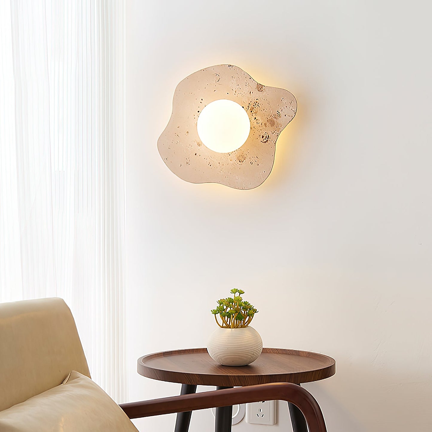 Nevor Travertine Wall Lamp