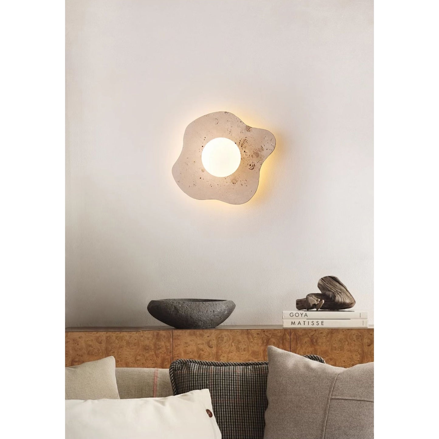 Nevor Travertine Wall Lamp