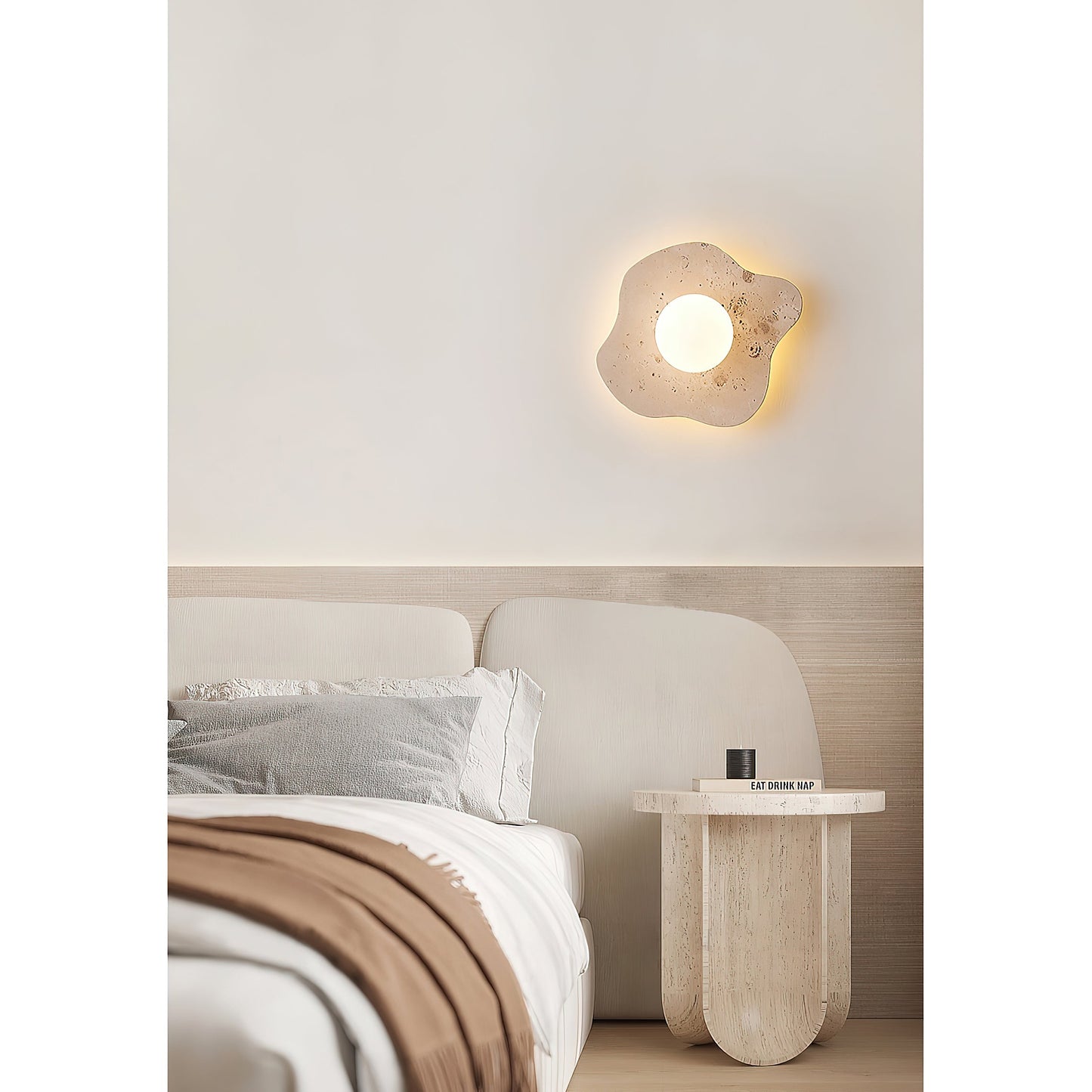 Nevor Travertine Wall Lamp