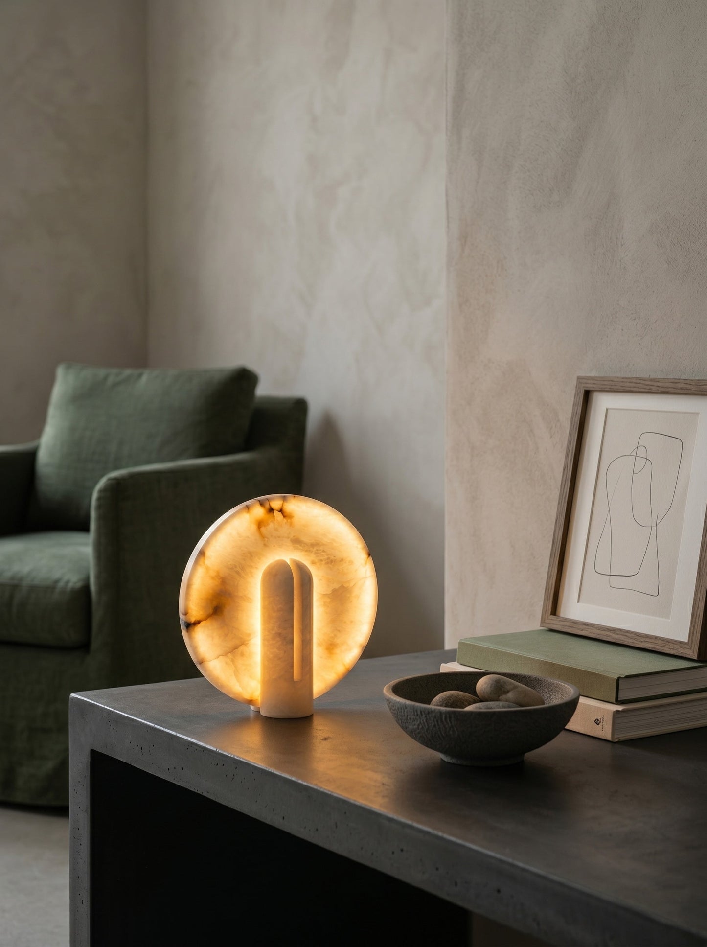 Astilbe Alabaster Table Lamp