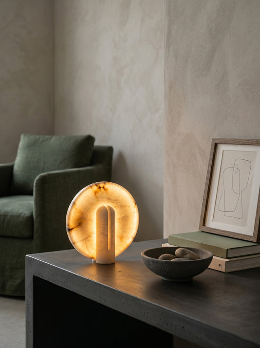 Astilbe Alabaster Table Lamp