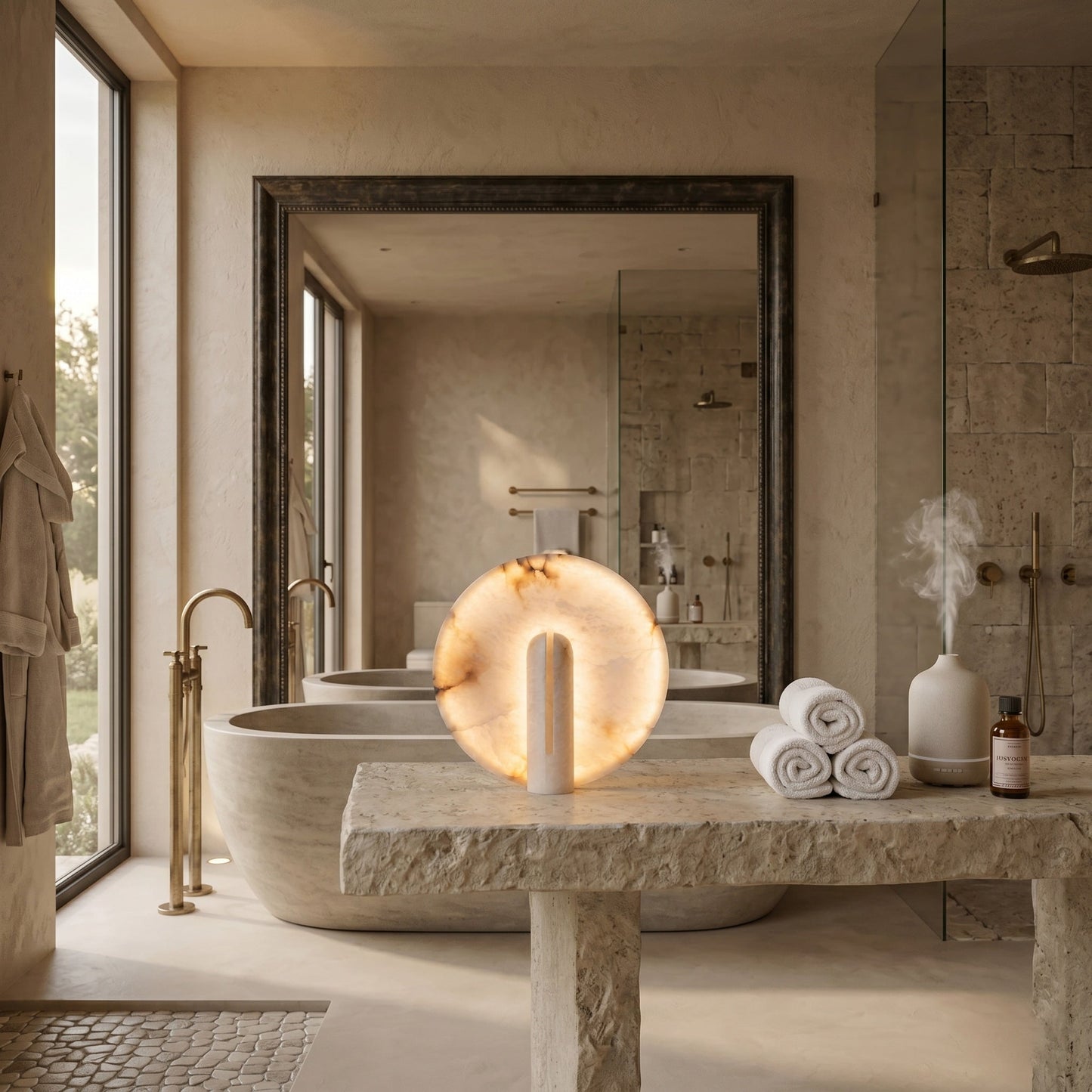 Astilbe Alabaster Table Lamp