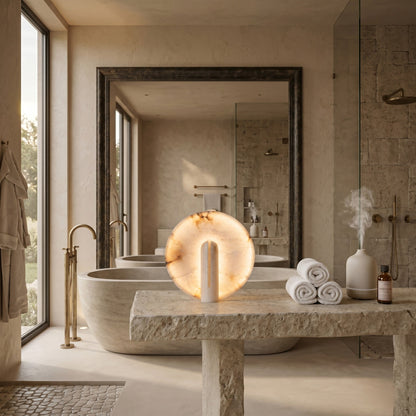 Astilbe Alabaster Table Lamp
