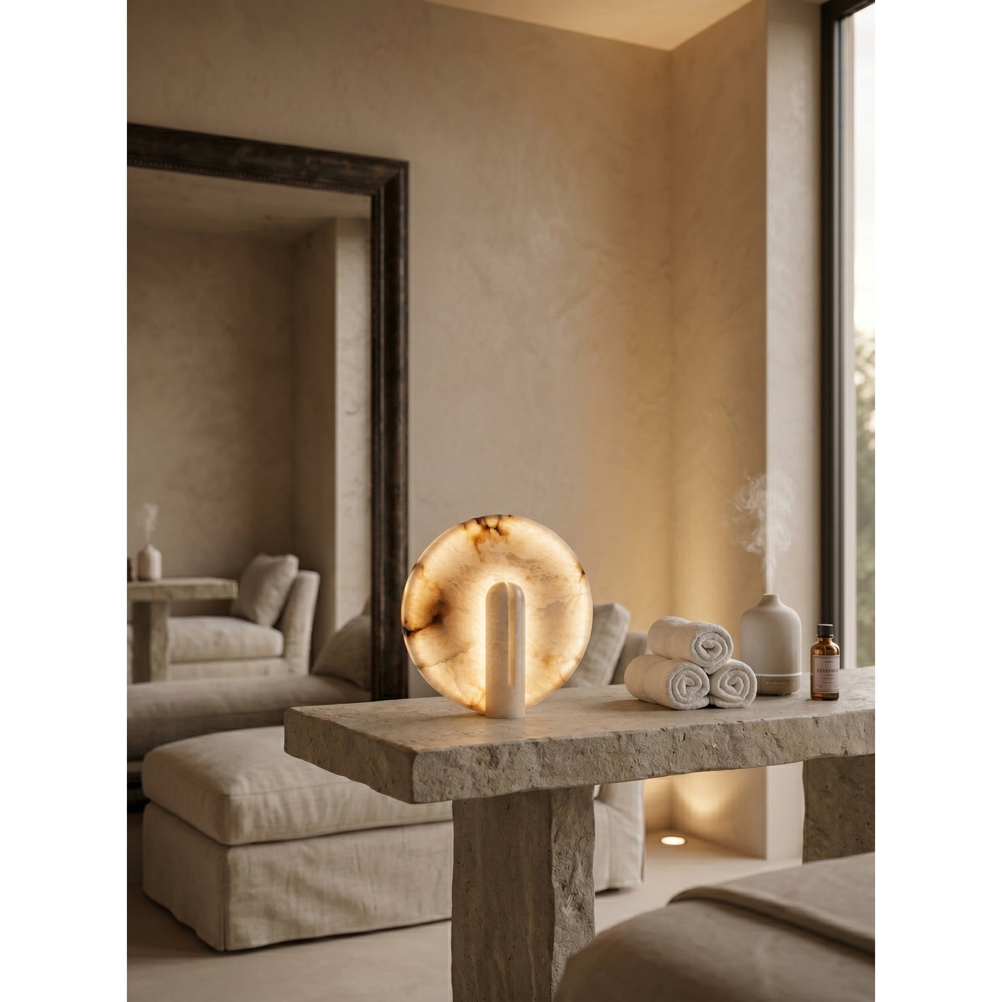 Astilbe Alabaster Table Lamp
