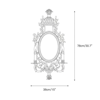 Brass Carved Mirror Wall Lamp