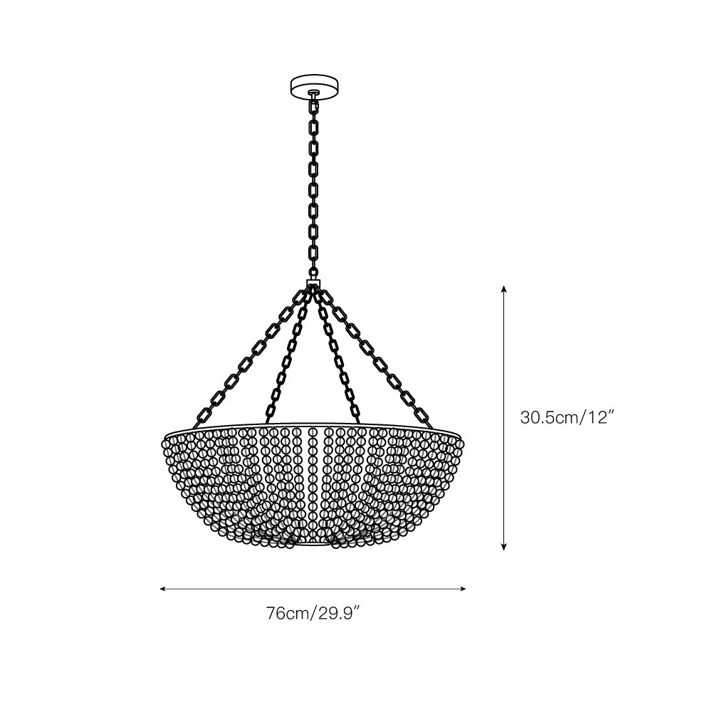 Andan Wood Beaded Chandelier