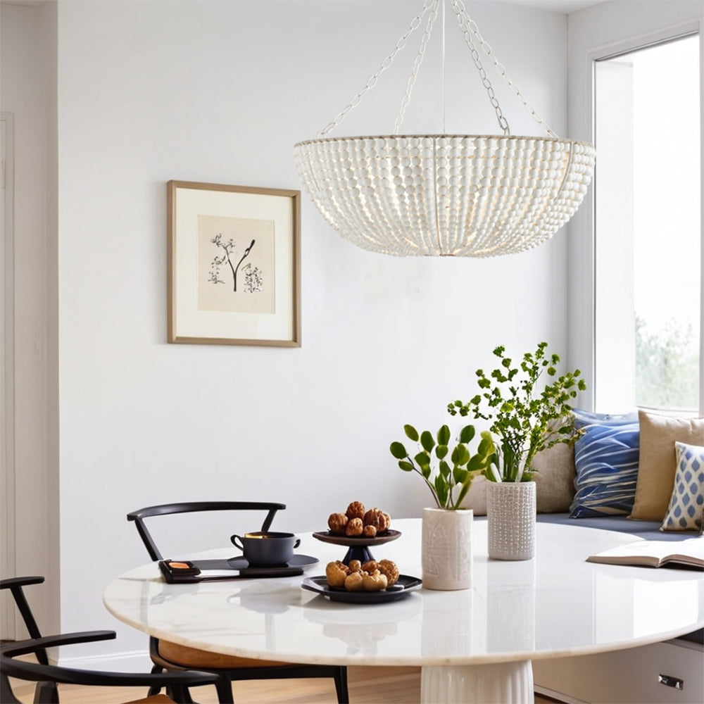 Andan Wood Beaded Chandelier