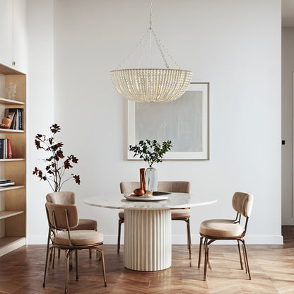 Andan Wood Beaded Chandelier