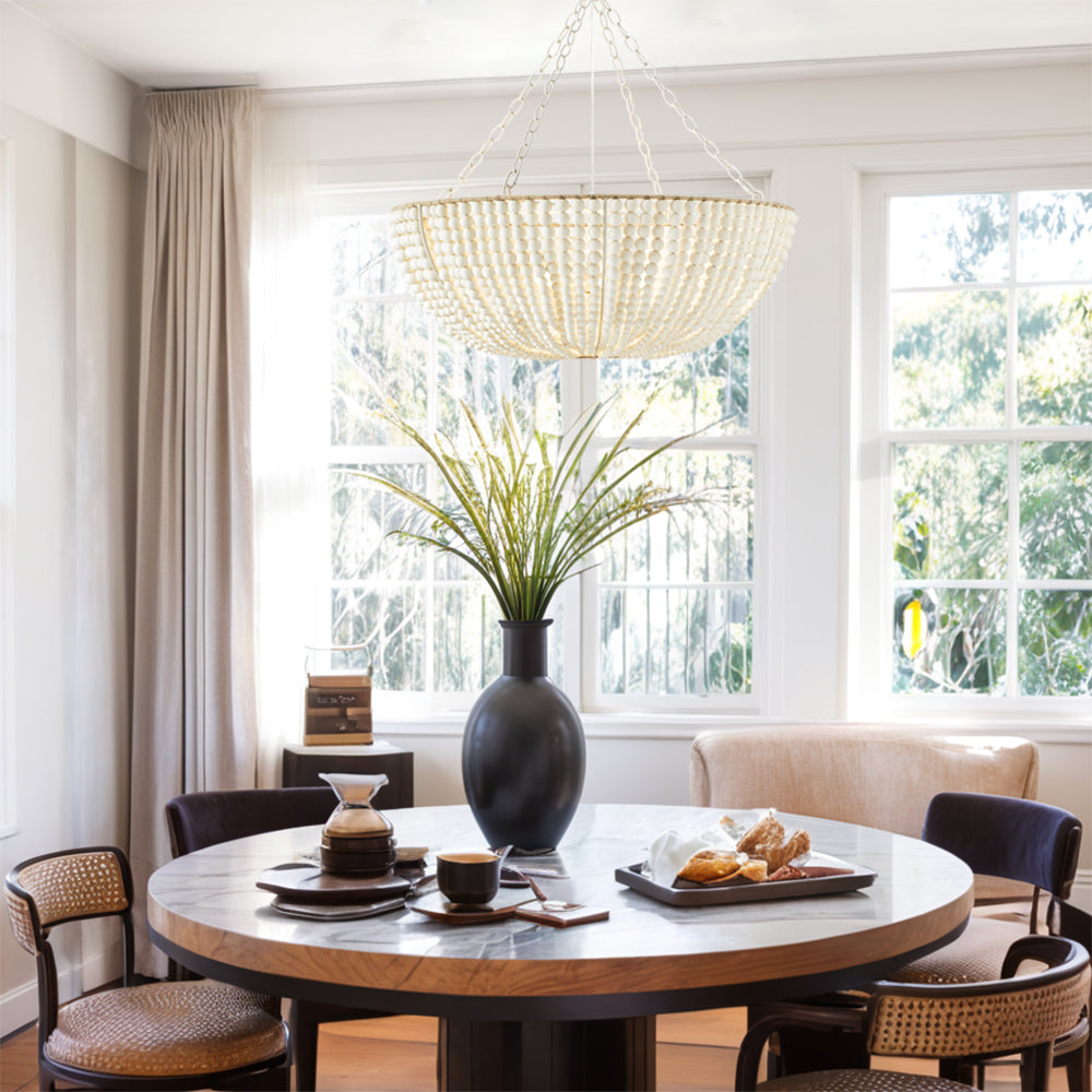 Andan Wood Beaded Chandelier