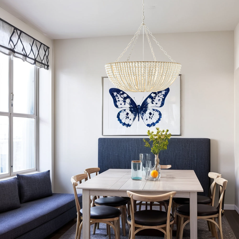 Andan Wood Beaded Chandelier