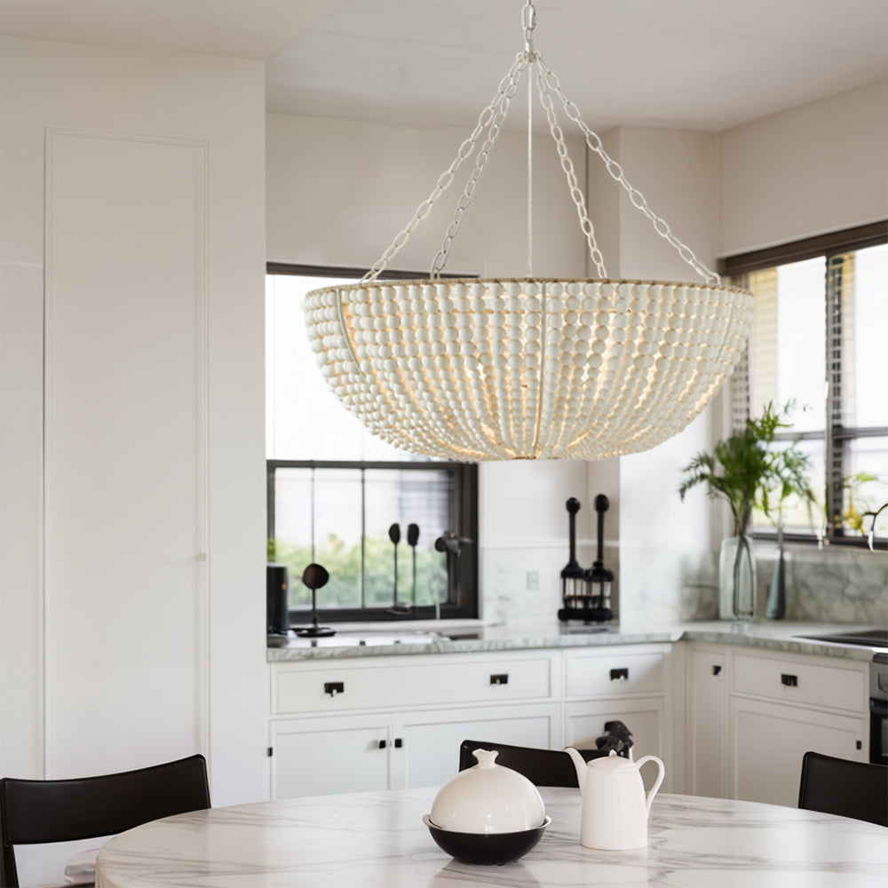 Andan Wood Beaded Chandelier