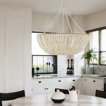 Andan Wood Beaded Chandelier