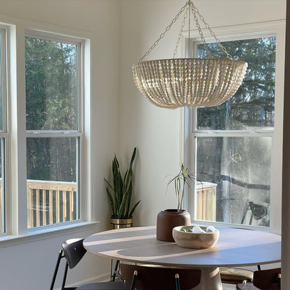 Andan Wood Beaded Chandelier