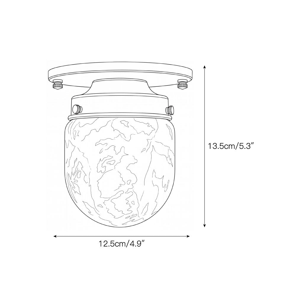 Bullet-shaped Alabaster Flush Mount