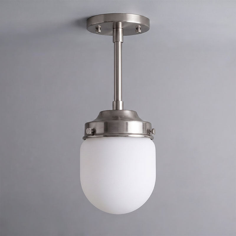 Bullet-shaped Alabaster Semi-Flush Mount Ceiling Light