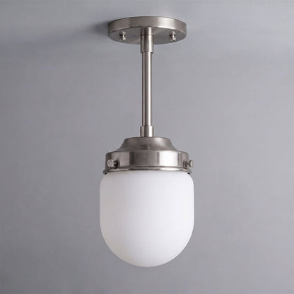 Bullet-shaped Alabaster Semi-Flush Mount Ceiling Light