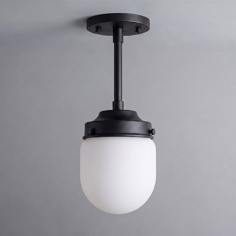 Bullet-shaped Alabaster Semi-Flush Mount Ceiling Light
