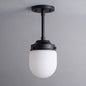 Bullet-shaped Alabaster Semi-Flush Mount Ceiling Light