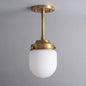 Bullet-shaped Alabaster Semi-Flush Mount Ceiling Light
