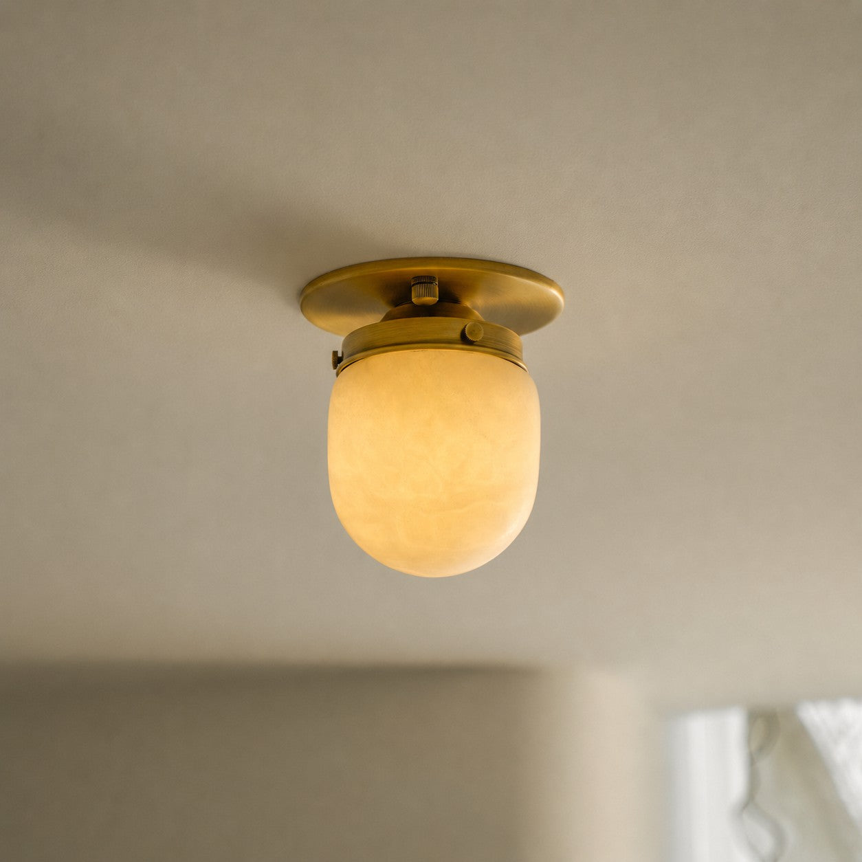 Bullet-shaped Alabaster Flush Mount