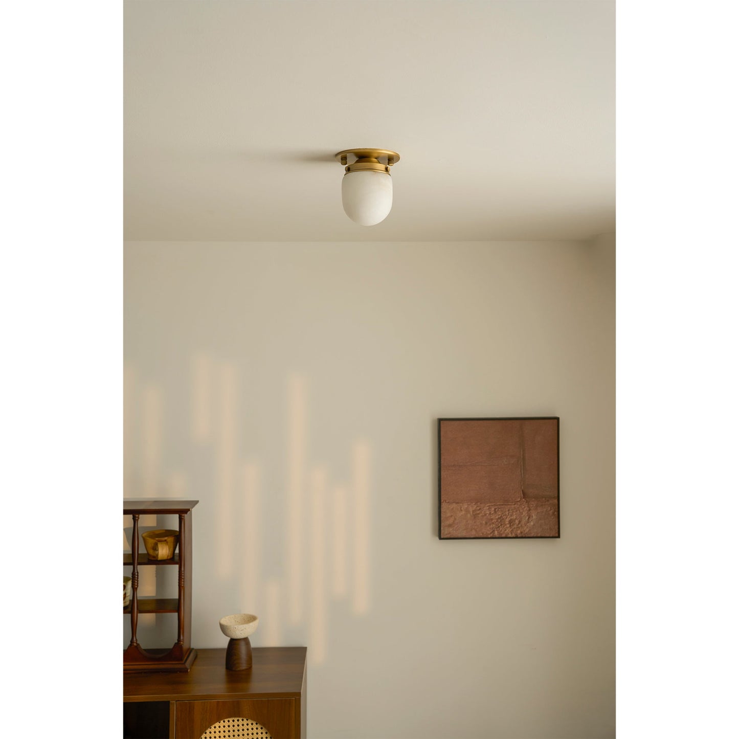 Bullet-shaped Alabaster Flush Mount
