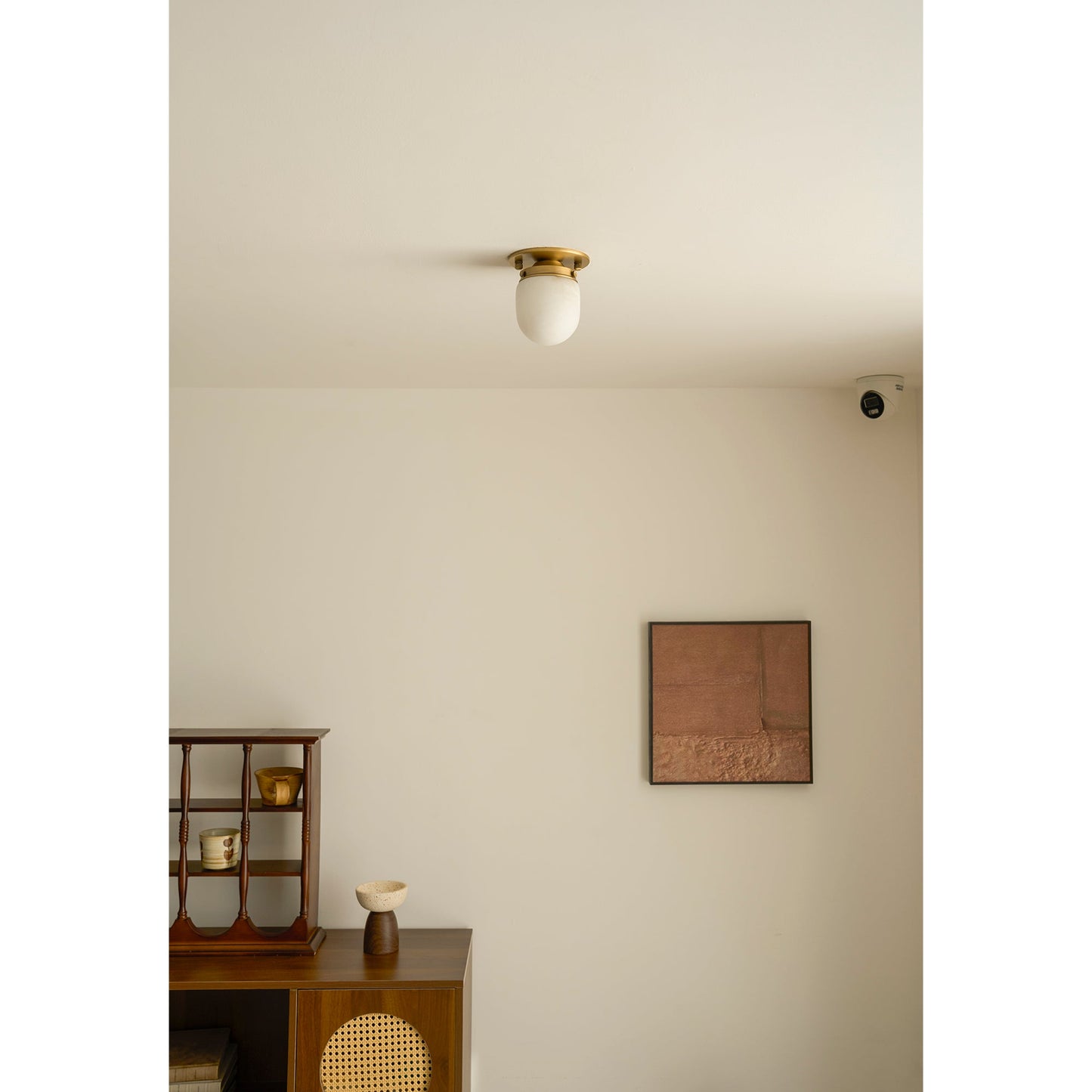 Bullet-shaped Alabaster Flush Mount