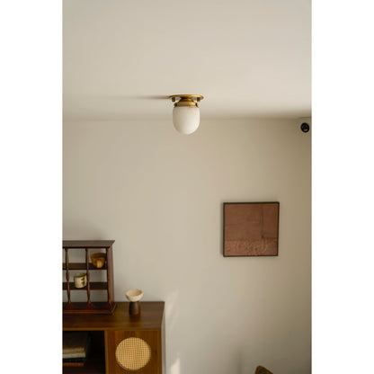 Bullet-shaped Alabaster Flush Mount