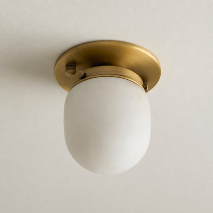 Bullet-shaped Alabaster Flush Mount