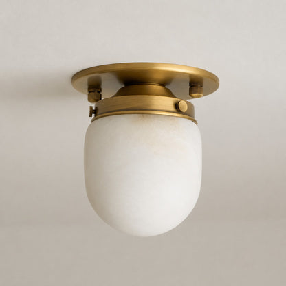 Bullet-shaped Alabaster Flush Mount