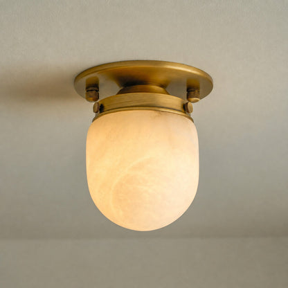 Bullet-shaped Alabaster Flush Mount