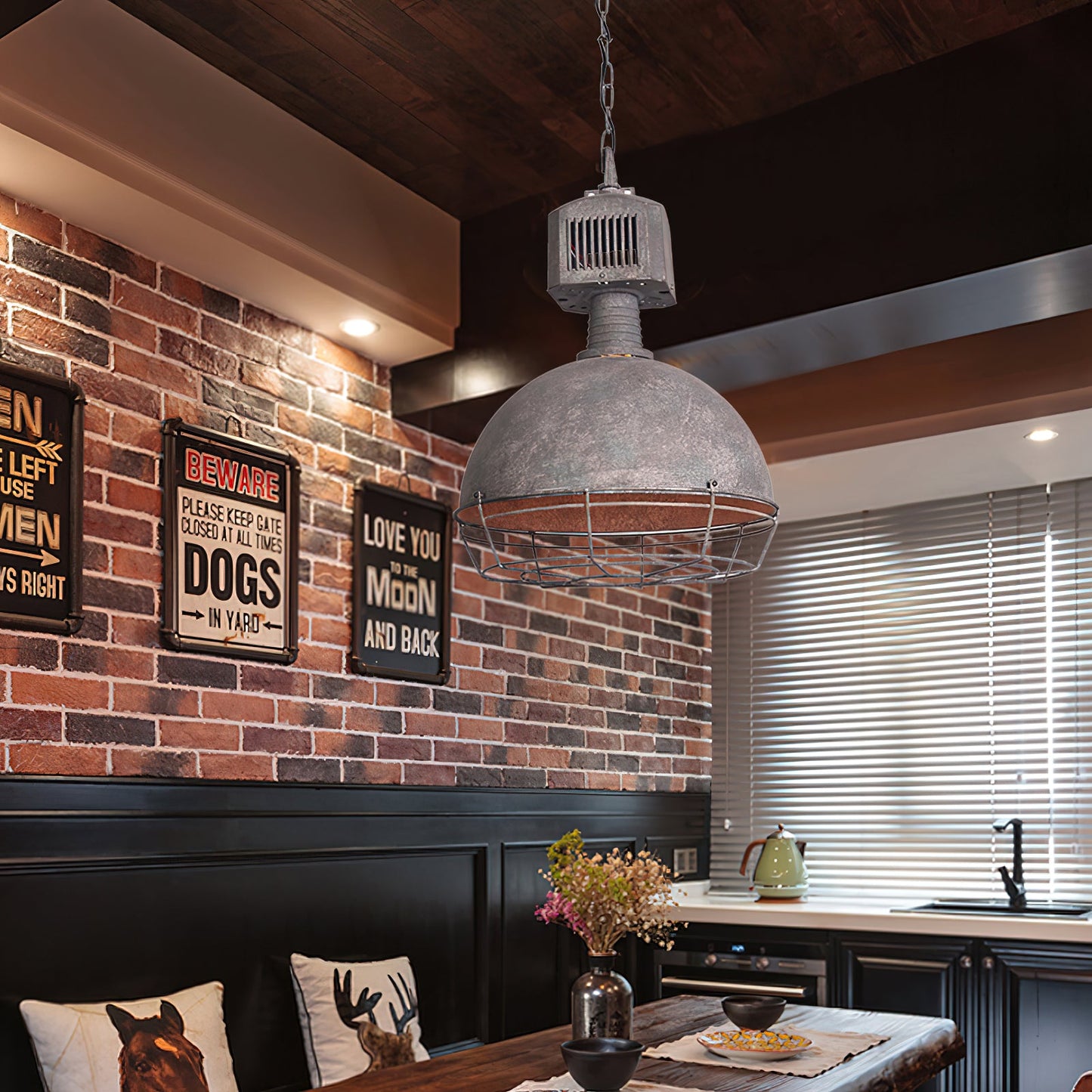 Bertrand Industrial Metal Pendant Light