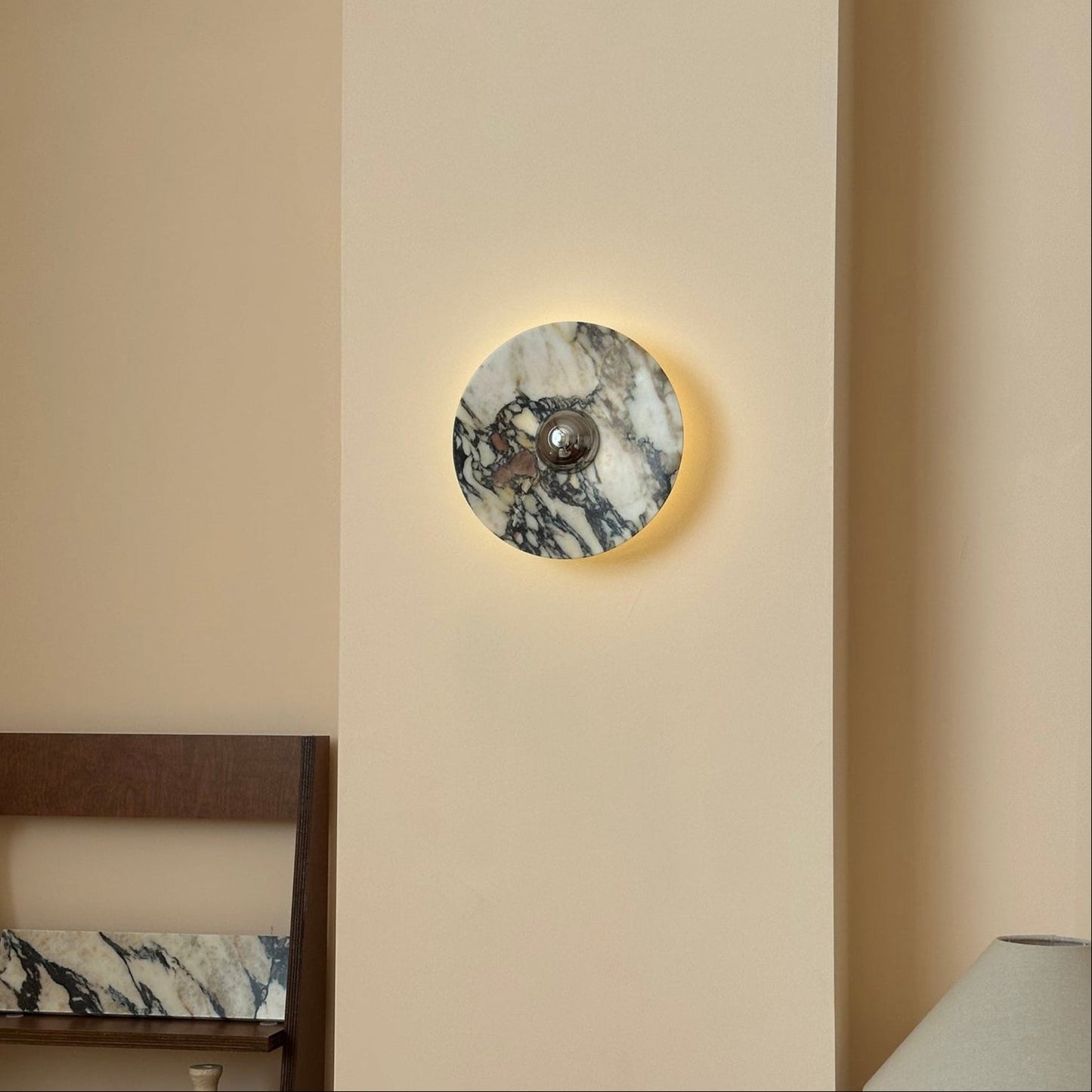 Isolde Round Marble Wall Sconce