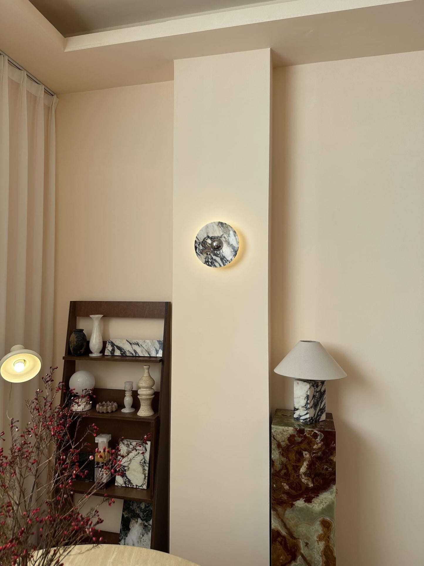 Isolde Round Marble Sconce