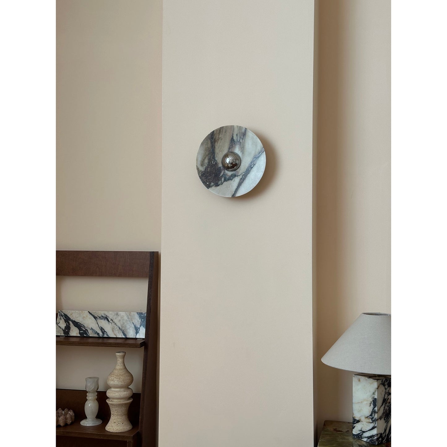 Isolde Round Marble Sconce
