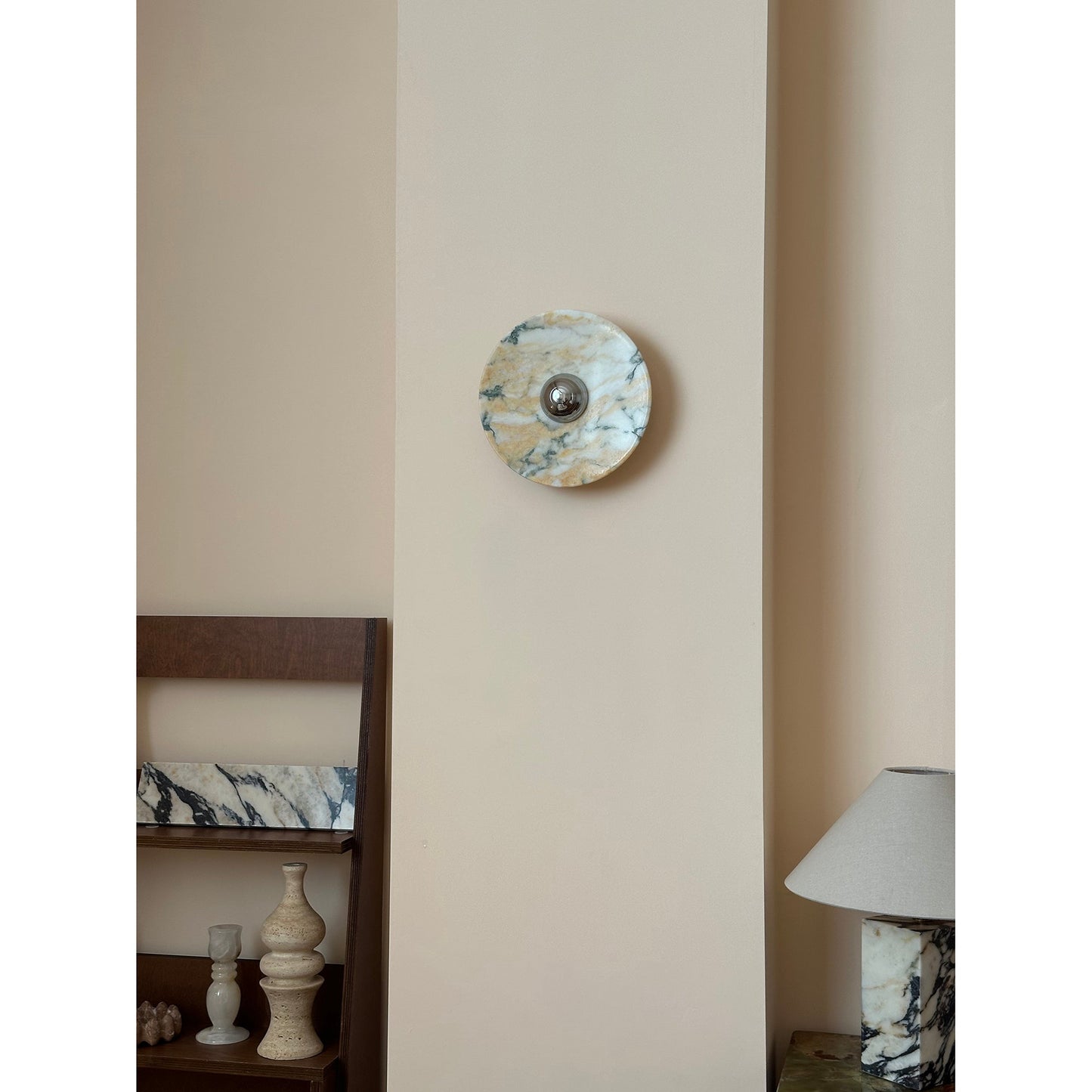 Isolde Round Marble Sconce
