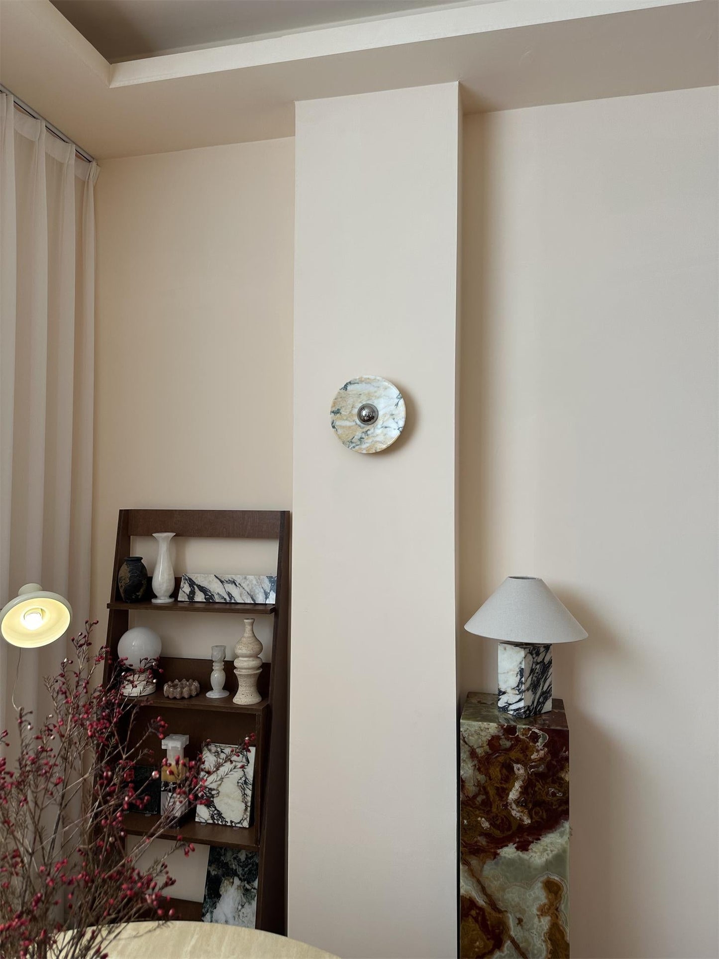 Isolde Round Marble Sconce