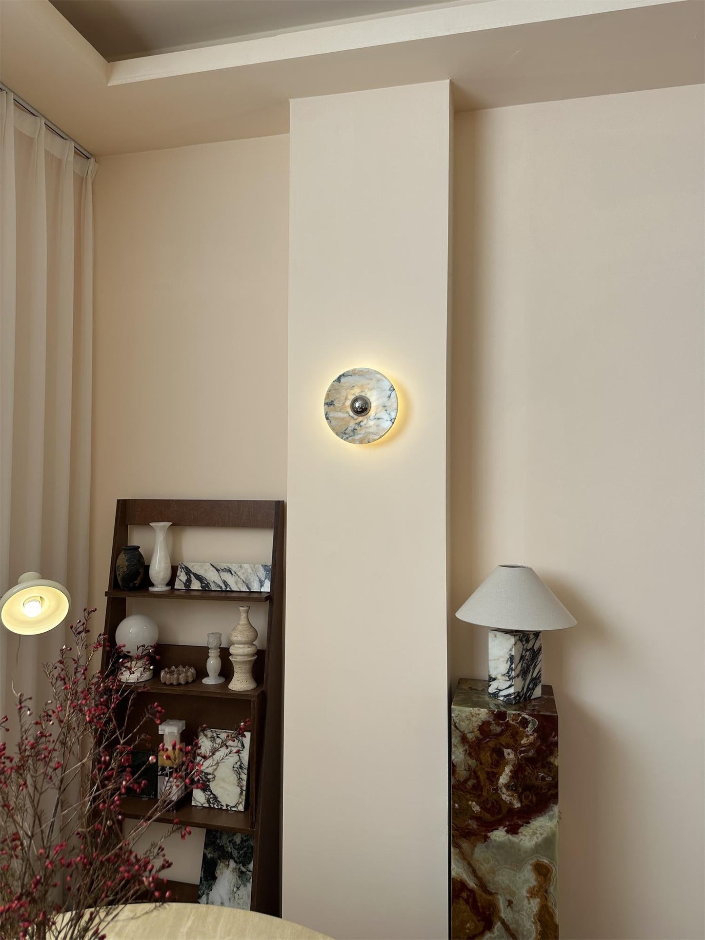 Isolde Round Marble Sconce