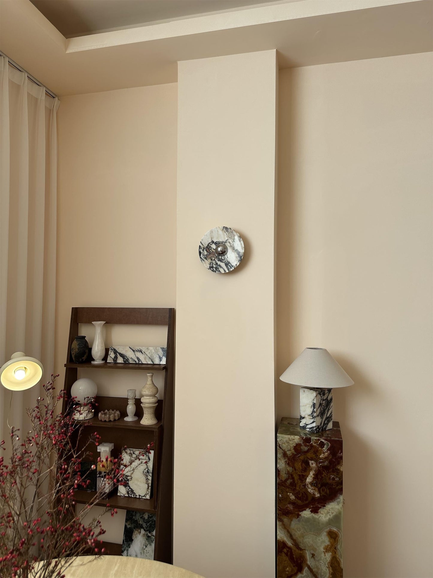 Isolde Round Marble Sconce