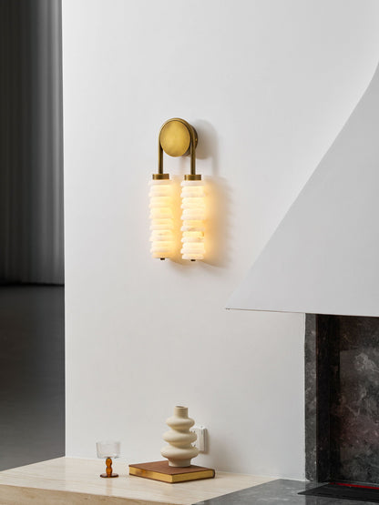 Halden Double Alabaster Wall Lamp