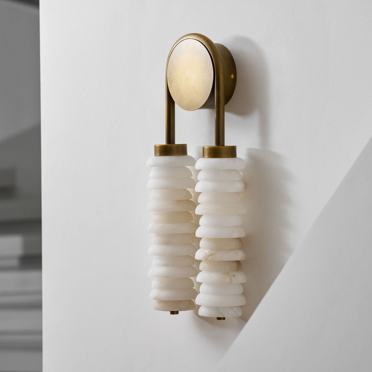 Halden Double Alabaster Wall Lamp