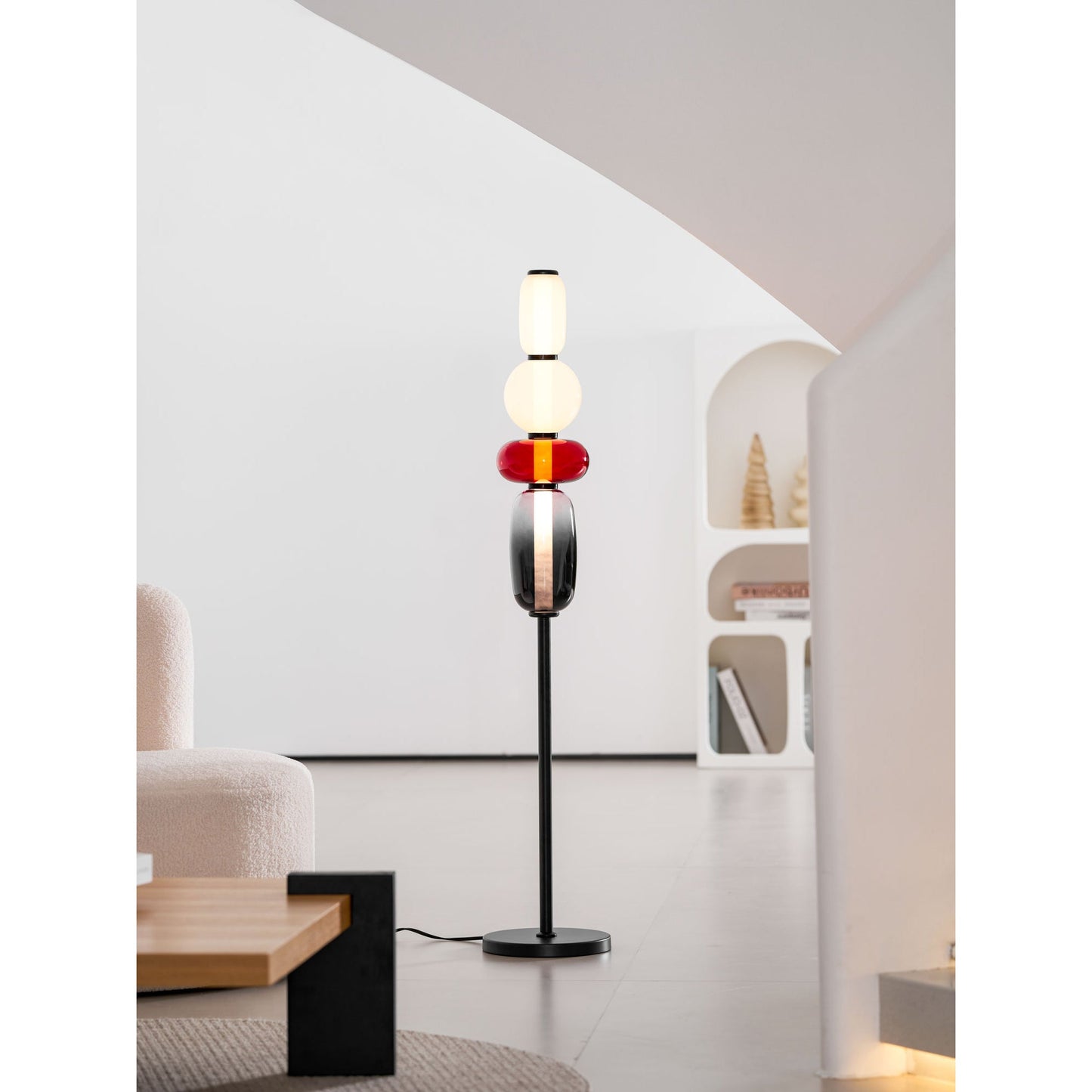 Esmon Glass Pebble Floor Lamp