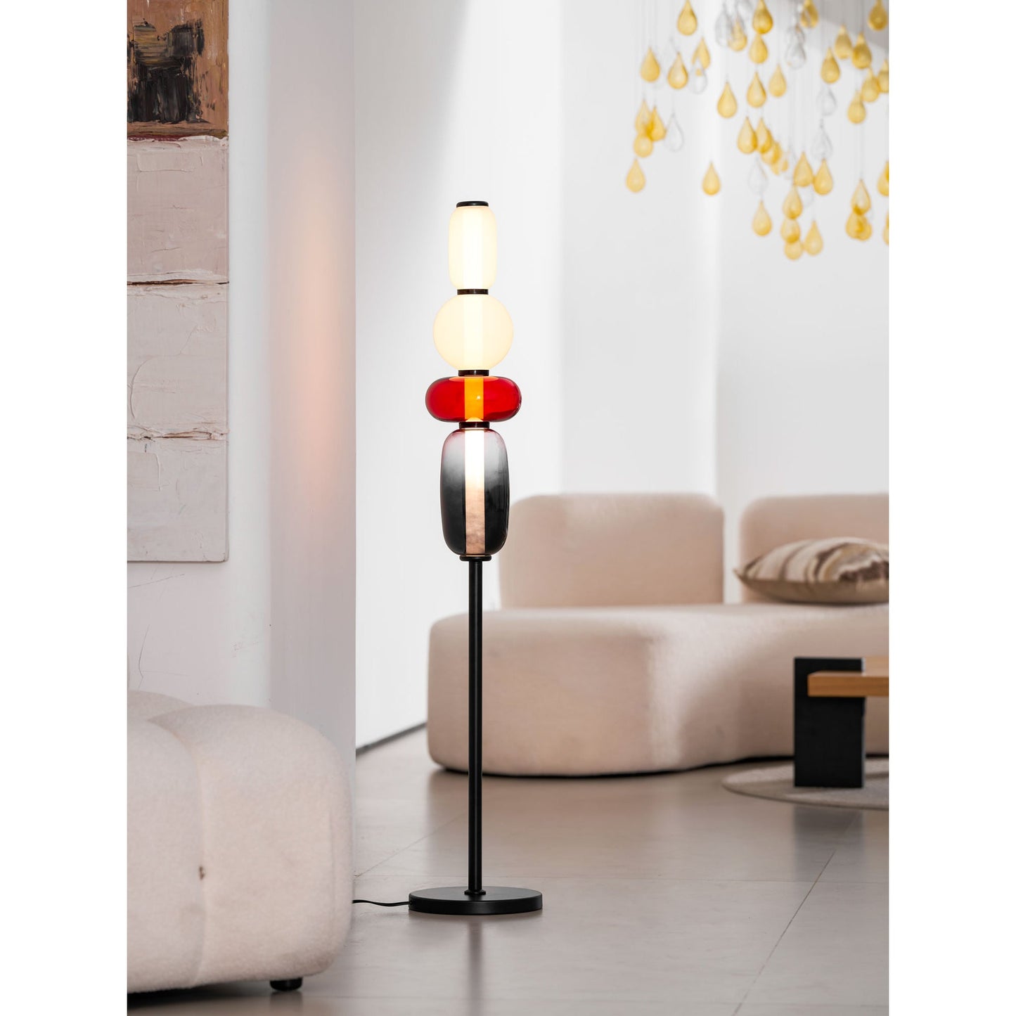 Esmon Glass Pebble Floor Lamp